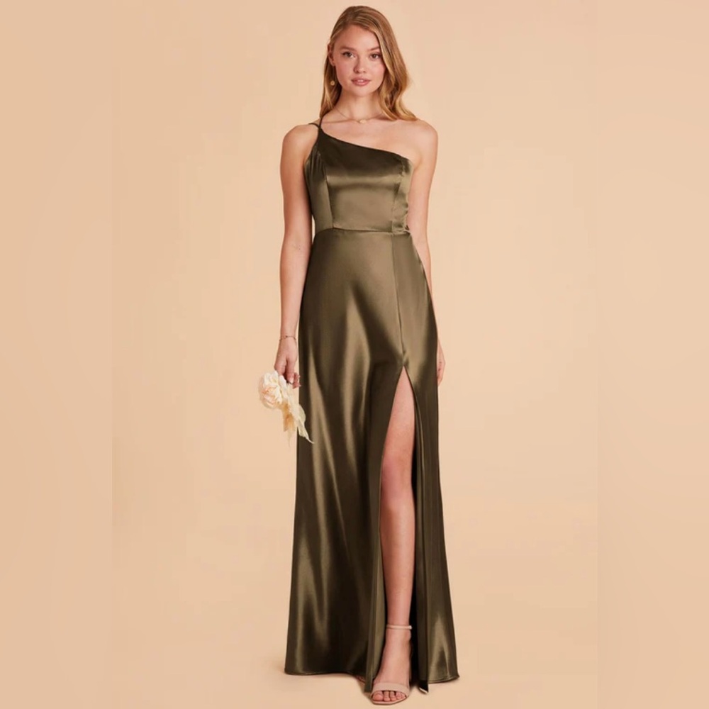 Birdy Grey Olive Green Satin Bridesmaid Dress